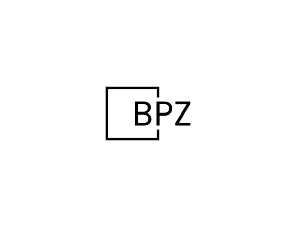 Lettres Bpz Isolées Sur Fond Blanc Logo Vectoriel — Image vectorielle