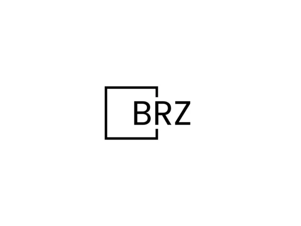 Brz Letters Geïsoleerd Witte Achtergrond Vector Logo — Stockvector