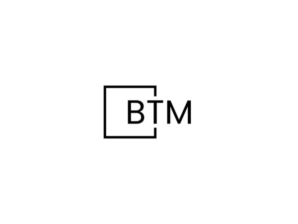 白い背景に孤立したBtm文字ベクトルロゴ — ストックベクタ