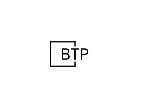 白い背景に孤立したBtp文字ベクトルロゴ — ストックベクタ