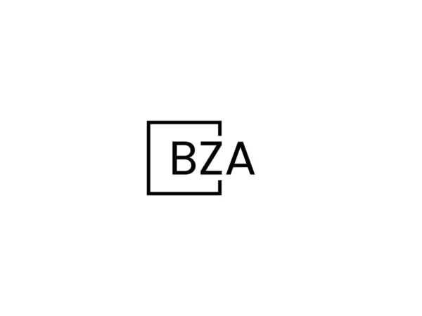 Bza Letters Geïsoleerd Witte Achtergrond Vector Logo — Stockvector