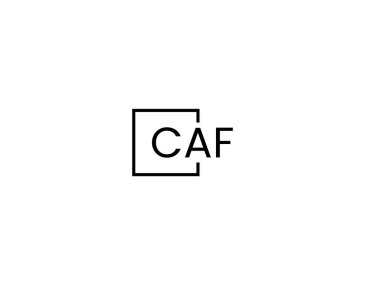 CAF harfleri logo tasarım vektör şablonu