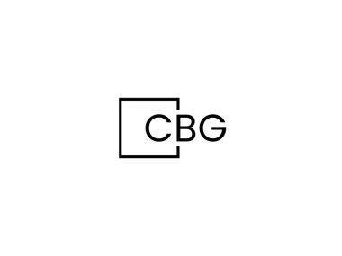 Beyaz arkaplan ve vektör logosunda cbg harfleri izole edildi