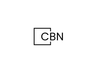 Beyaz arkaplanda izole edilmiş cbn harfleri, vektör logosu