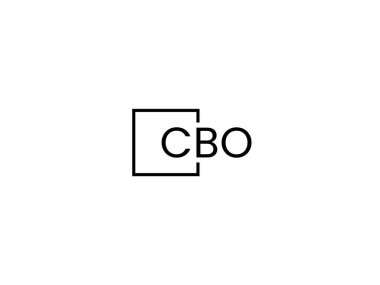 Beyaz arkaplan, vektör logosu üzerinde cbo harfleri izole