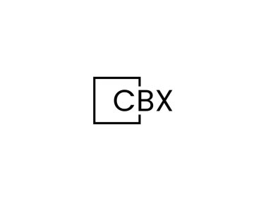Beyaz arkaplanda izole edilmiş cbx harfleri, vektör logosu
