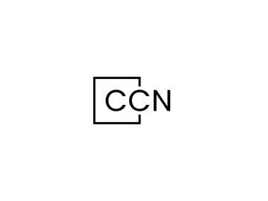 Beyaz arkaplan, vektör logosu üzerinde ccn harfleri izole