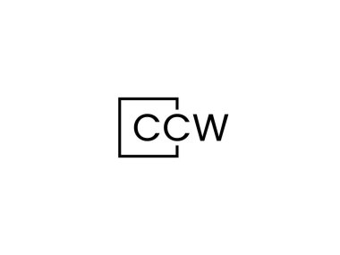 Beyaz arkaplan ve vektör logosunda ccw harfleri izole edildi