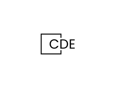 cde harfleri beyaz arkaplanda izole edildi, vektör logosu