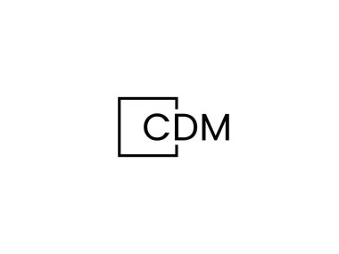 Beyaz arkaplanda izole edilmiş cdm harfleri, vektör logosu