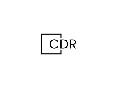 Beyaz arkaplan, vektör logosu üzerinde cdr harfleri izole