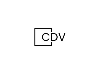 Beyaz arkaplan ve vektör logosunda cdv harfleri izole edildi
