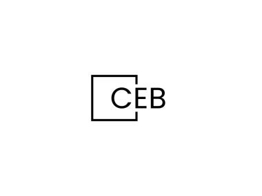 Beyaz arkaplan, vektör logosu üzerinde ceb harfleri izole