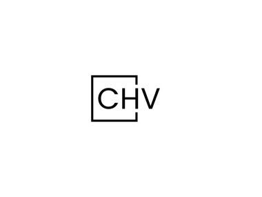 Beyaz arkaplan, vektör logosu üzerinde chv harfleri izole