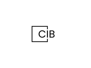 Beyaz arkaplan, vektör logosu üzerinde cib harfleri izole