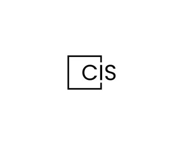 Beyaz arkaplan, vektör logosu üzerinde cis harfleri izole