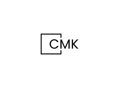 Beyaz arkaplan ve vektör logosunda cmk harfleri izole edildi