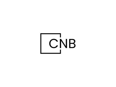 Beyaz arkaplan, vektör logosu üzerinde cnb harfleri izole
