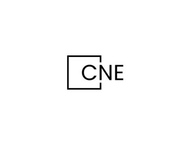 Beyaz arkaplanda izole edilmiş cne harfleri, vektör logosu