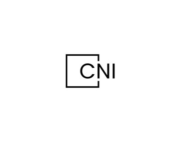 Beyaz arkaplanda cni harfleri izole edilmiş, vektör logosu