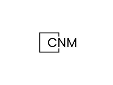 Beyaz arkaplanda izole edilmiş cnm harfleri, vektör logosu