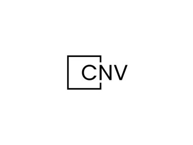 Beyaz arkaplan ve vektör logosunda cnv harfleri izole edildi