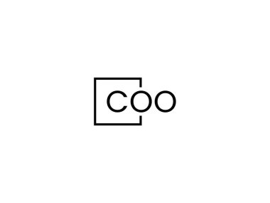 coo harfleri beyaz arkaplanda izole edilmiş, vektör logosu