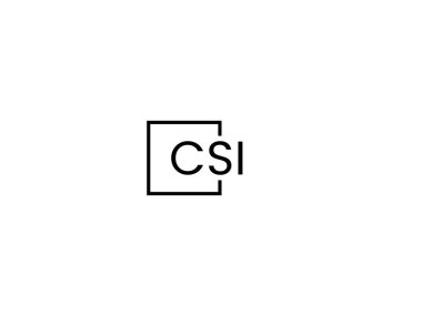 Beyaz arkaplan, vektör logosu üzerinde CSI harfleri izole 