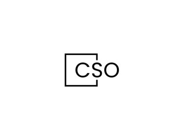 Beyaz arkaplan ve vektör logosunda CSO harfleri izole edildi 