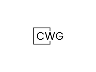 Beyaz arkaplan ve vektör logosunda CWG harfleri izole edildi 