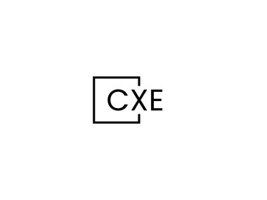 cxe harfleri beyaz arkaplanda izole edildi, vektör logosu