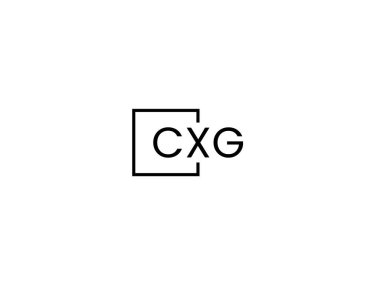 Beyaz arkaplan ve vektör logosunda cxg harfleri izole edildi