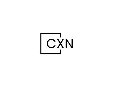Beyaz arkaplanda cxn harfleri izole edildi, vektör logosu