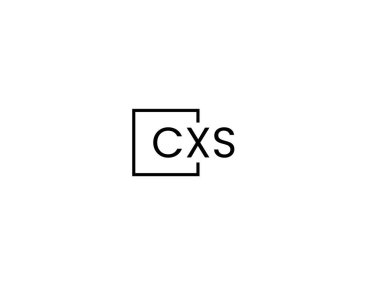 Beyaz arkaplanda izole edilmiş cxs harfleri, vektör logosu
