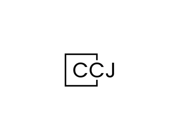 Lettere Ccj Isolate Sfondo Bianco Logo Vettoriale — Vettoriale Stock