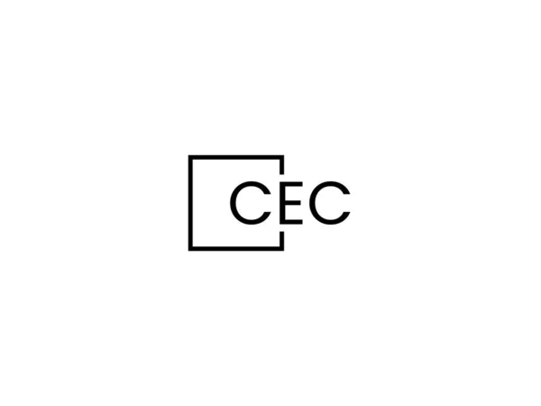 在白色背景 矢量标识上分离的Cec字母 — 图库矢量图片
