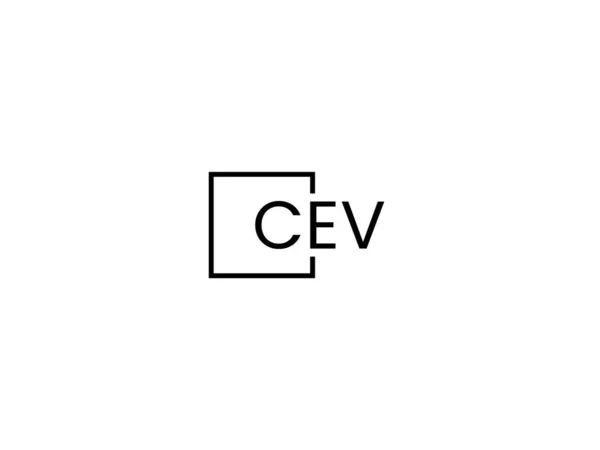 Cev Letras Aisladas Sobre Fondo Blanco Logotipo Del Vector — Archivo Imágenes Vectoriales