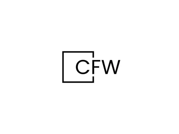 Cfw Letras Isoladas Fundo Branco Logotipo Vetor —  Vetores de Stock