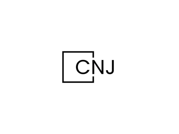 Lettres Cnj Isolées Sur Fond Blanc Logo Vectoriel — Image vectorielle