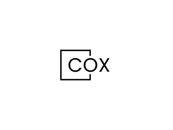 Lettere Cox Isolate Sfondo Bianco Logo Vettoriale — Vettoriale Stock