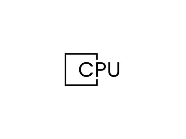 Буквы Cpu Изолированы Белом Фоне Векторный Логотип — стоковый вектор
