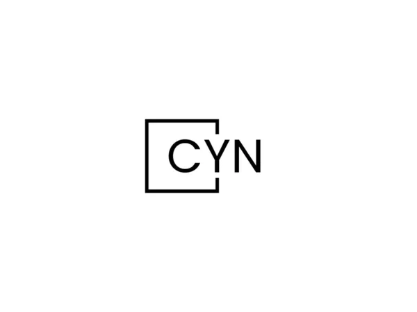 Cyn Γράμματα Που Απομονώνονται Λευκό Φόντο Vector Logo — Διανυσματικό Αρχείο