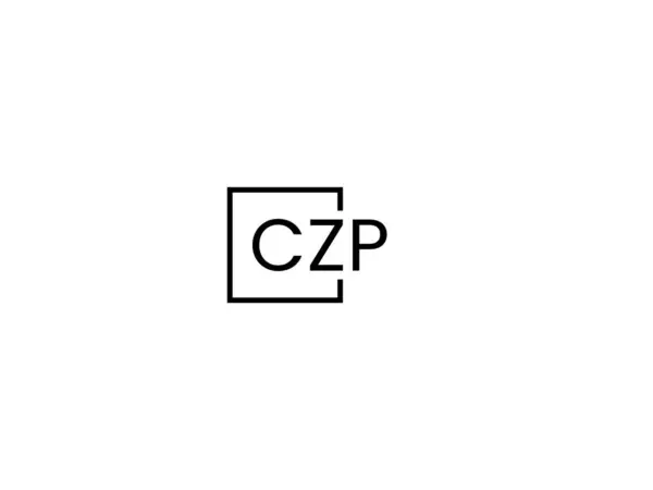 Letras Czp Aisladas Sobre Fondo Blanco Logotipo Vectorial — Vector de stock