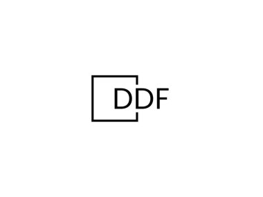 ddf harfleri beyaz arkaplanda izole edildi, vektör logosu