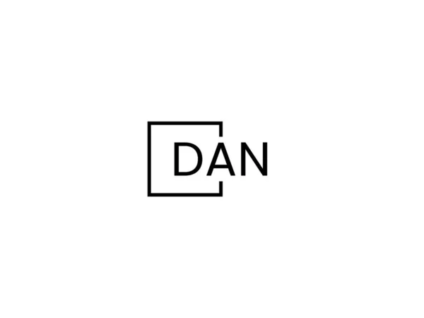 ダンの手紙は白い背景にベクトルのロゴ — ストックベクタ