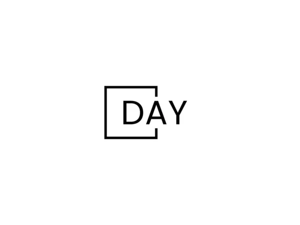 Denní Písmena Izolovaná Bílém Pozadí Vektorové Logo — Stockový vektor