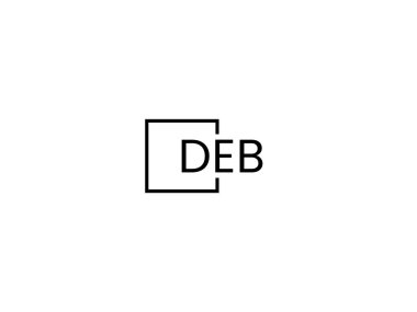 Deb harfleri beyaz arkaplan, vektör logosu üzerinde izole edildi