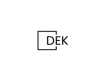 Beyaz arkaplandaki dek harfleri, vektör logosu