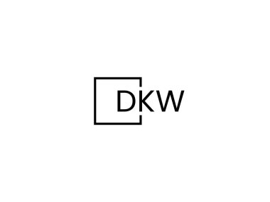 dkw harfleri beyaz arkaplanda izole edildi, vektör logosu