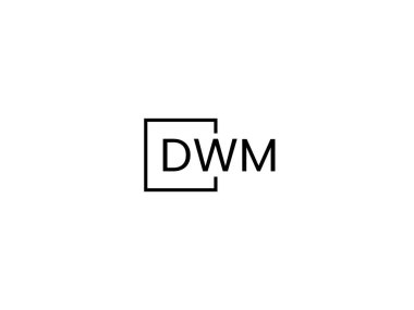 Beyaz arkaplan ve vektör logosunda DWM harfleri izole edildi